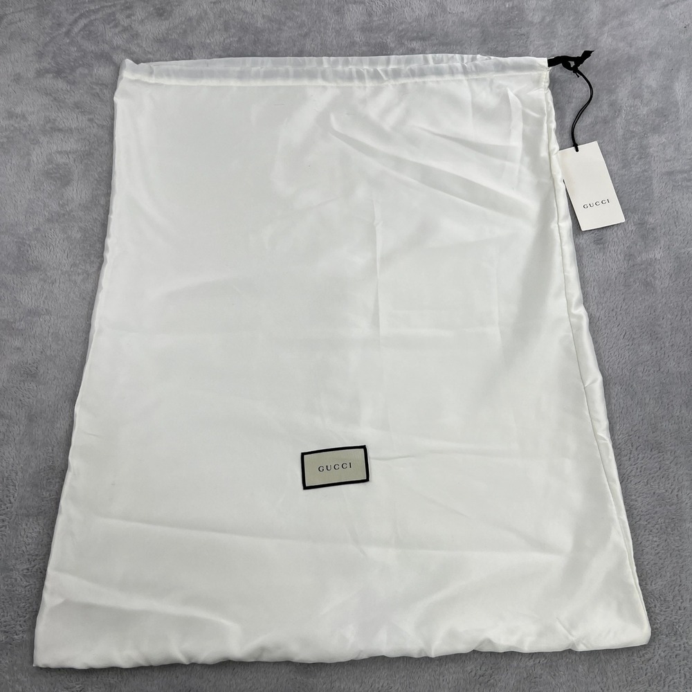 Gucci Backpack Dust Bag White Large Satin Drawstring Purse Handbag Cover 22x27
